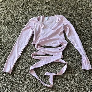 Balance Athletica Light Pink Wrap Crop Top